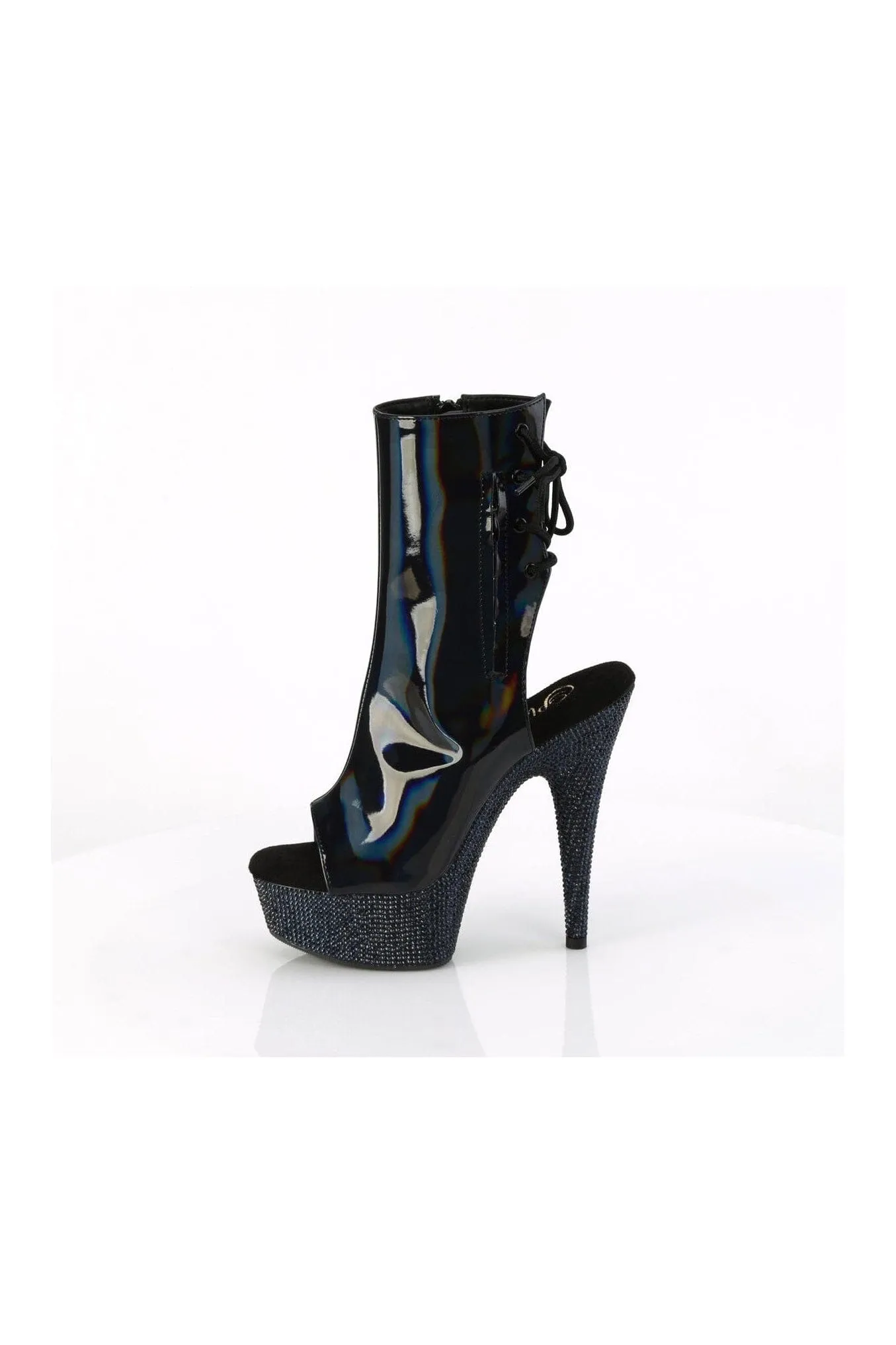 BEJEWELED-1018DM-6 Black Patent Ankle Boot