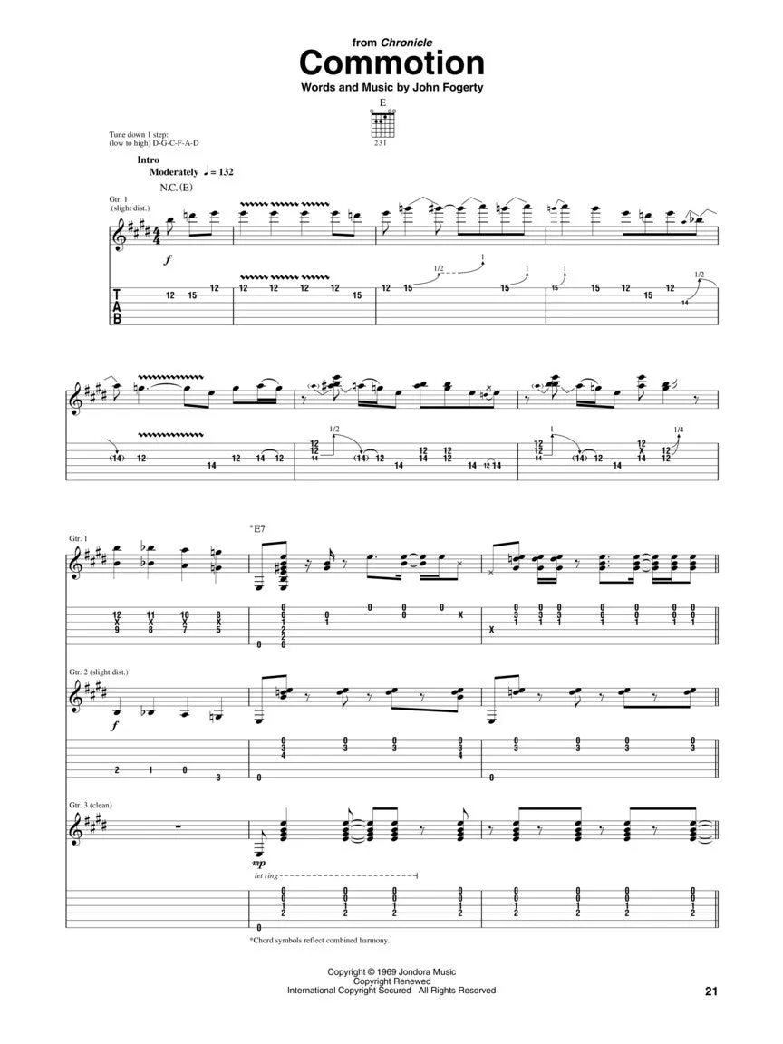 Best of Creedence Clearwater Revival, Guitar TAB
