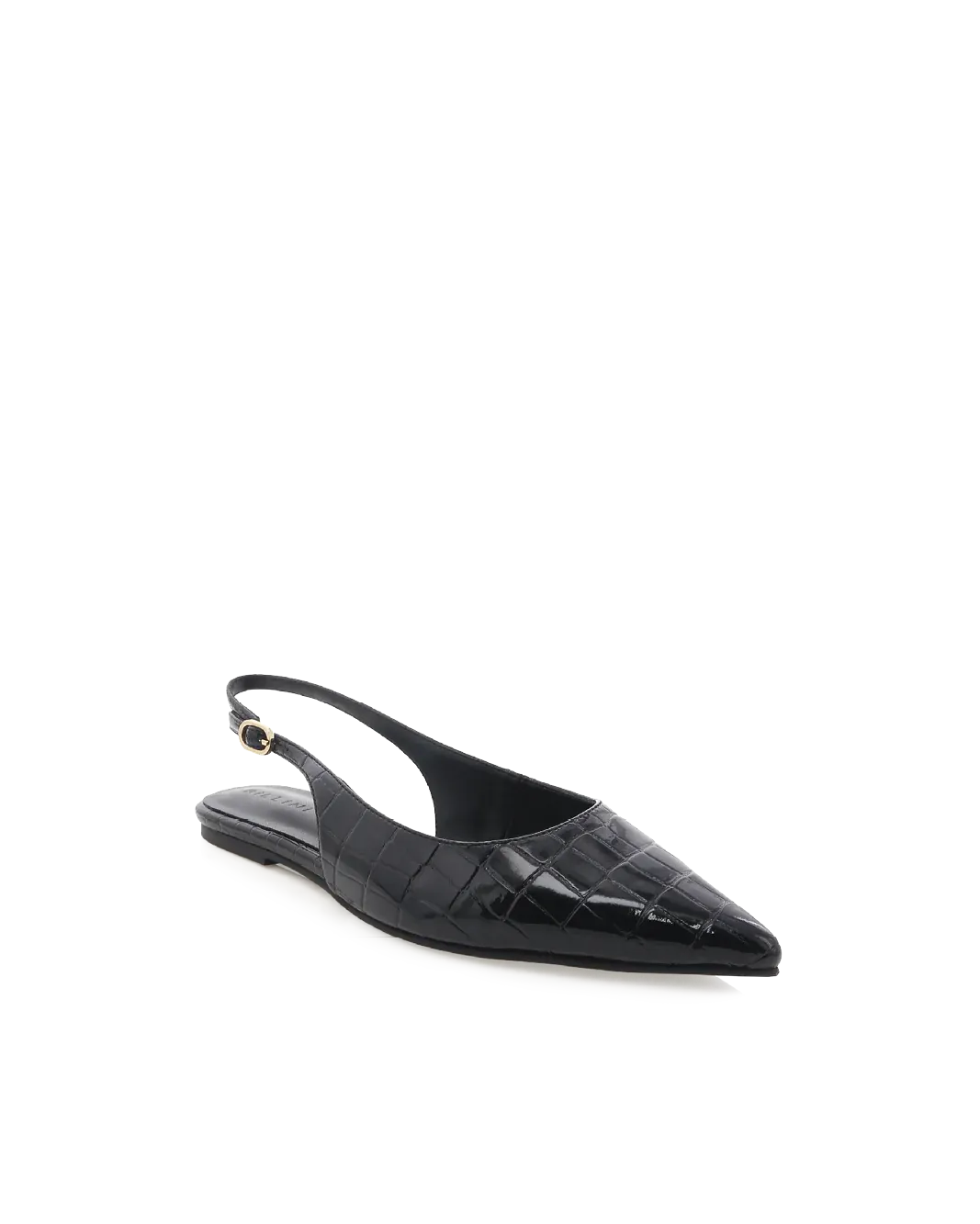 Billini Henna Flat - Black Patent Croc