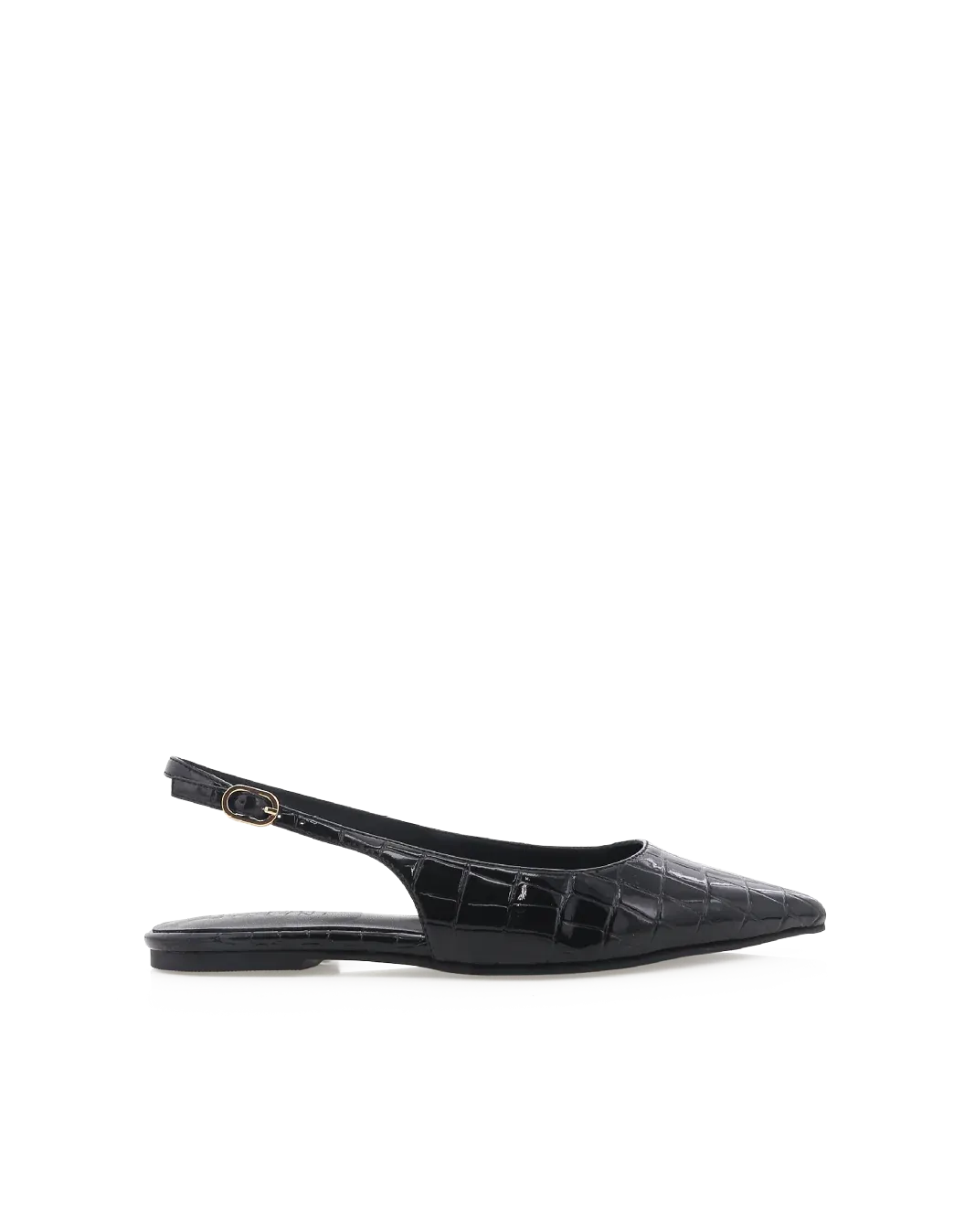 Billini Henna Flat - Black Patent Croc