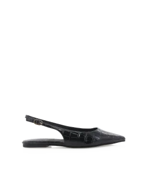 Billini Henna Flat - Black Patent Croc