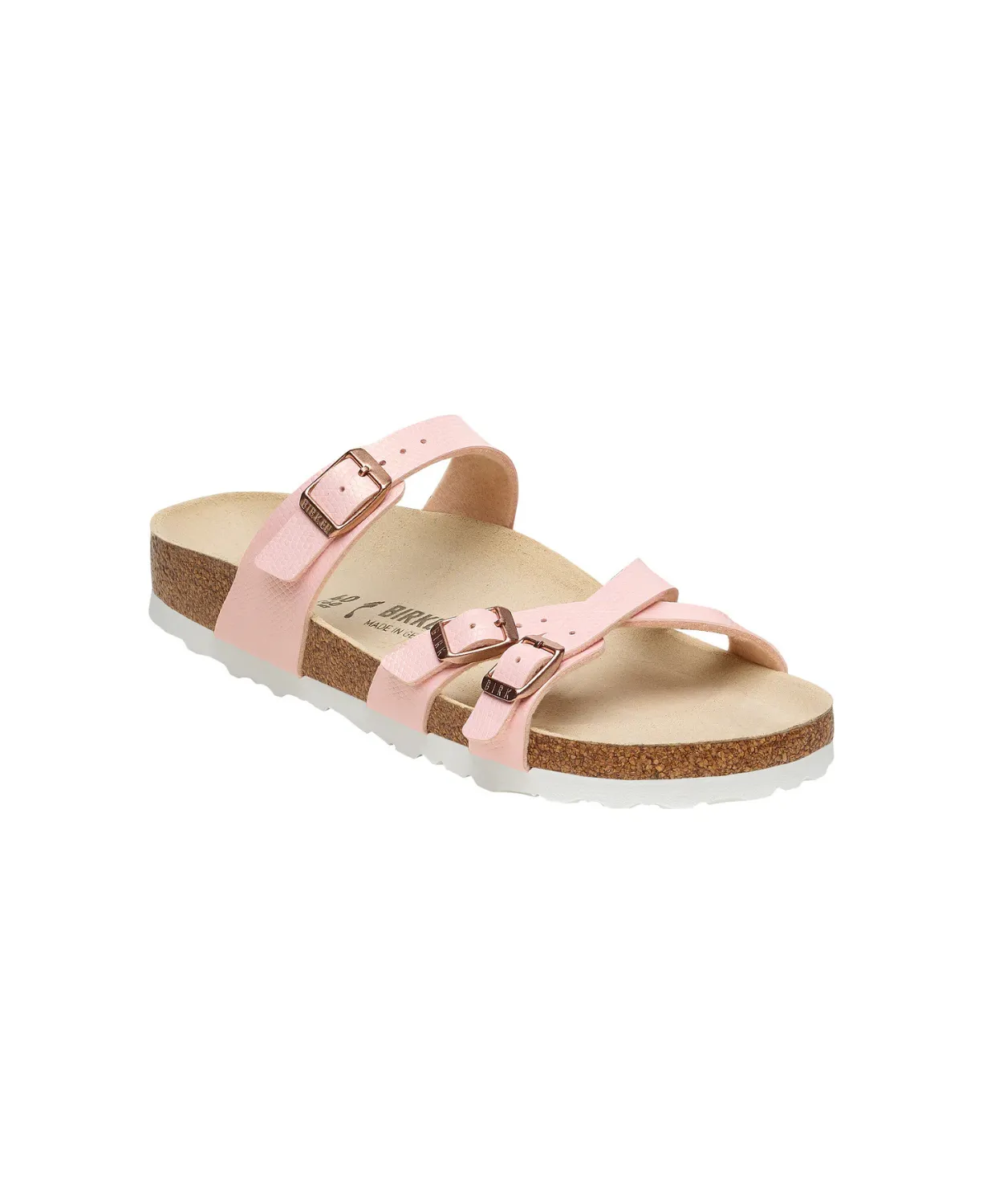 Birkenstock Franca Shiny Embossed Birko-Flor Light Rose Sandals