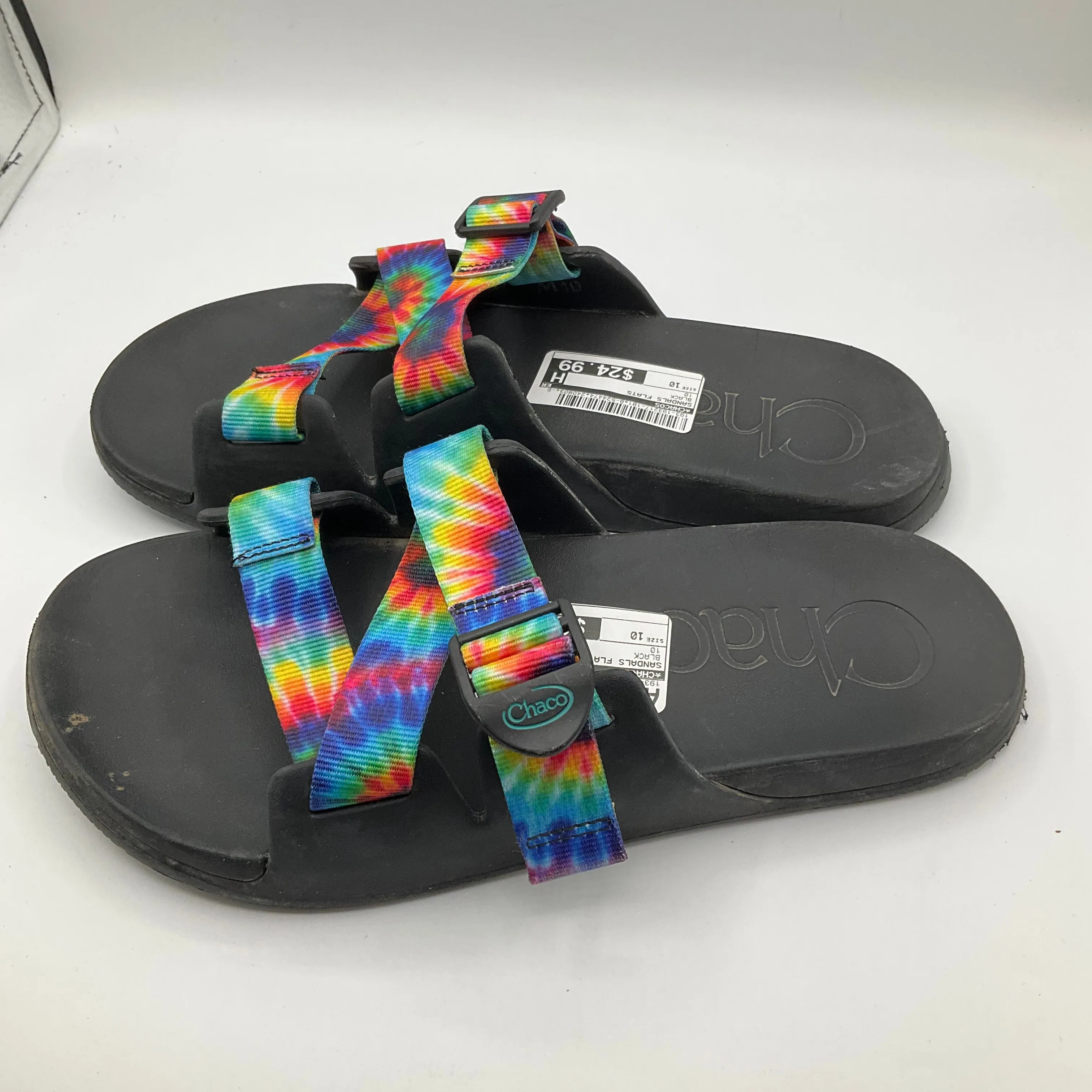 Black Sandals Flats Chacos, Size 10