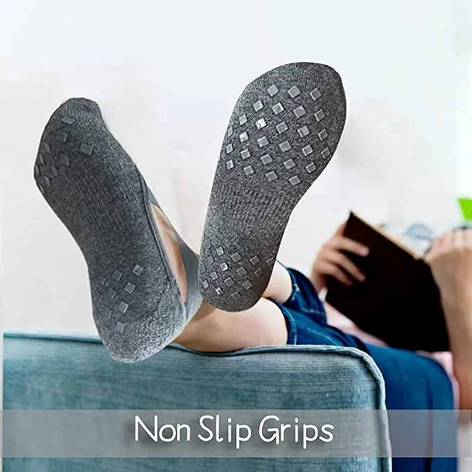 Black/Grey/Pink Grip Socks Yoga Socks with Grips for Women and Men