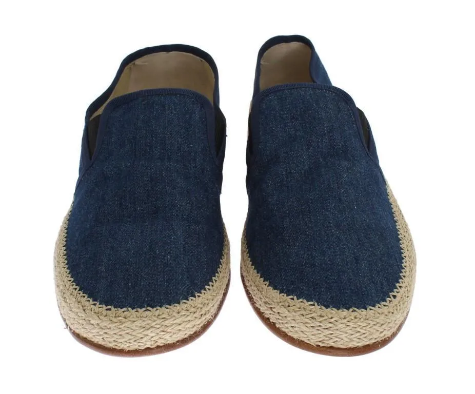 Blue Denim Cotton Loafers