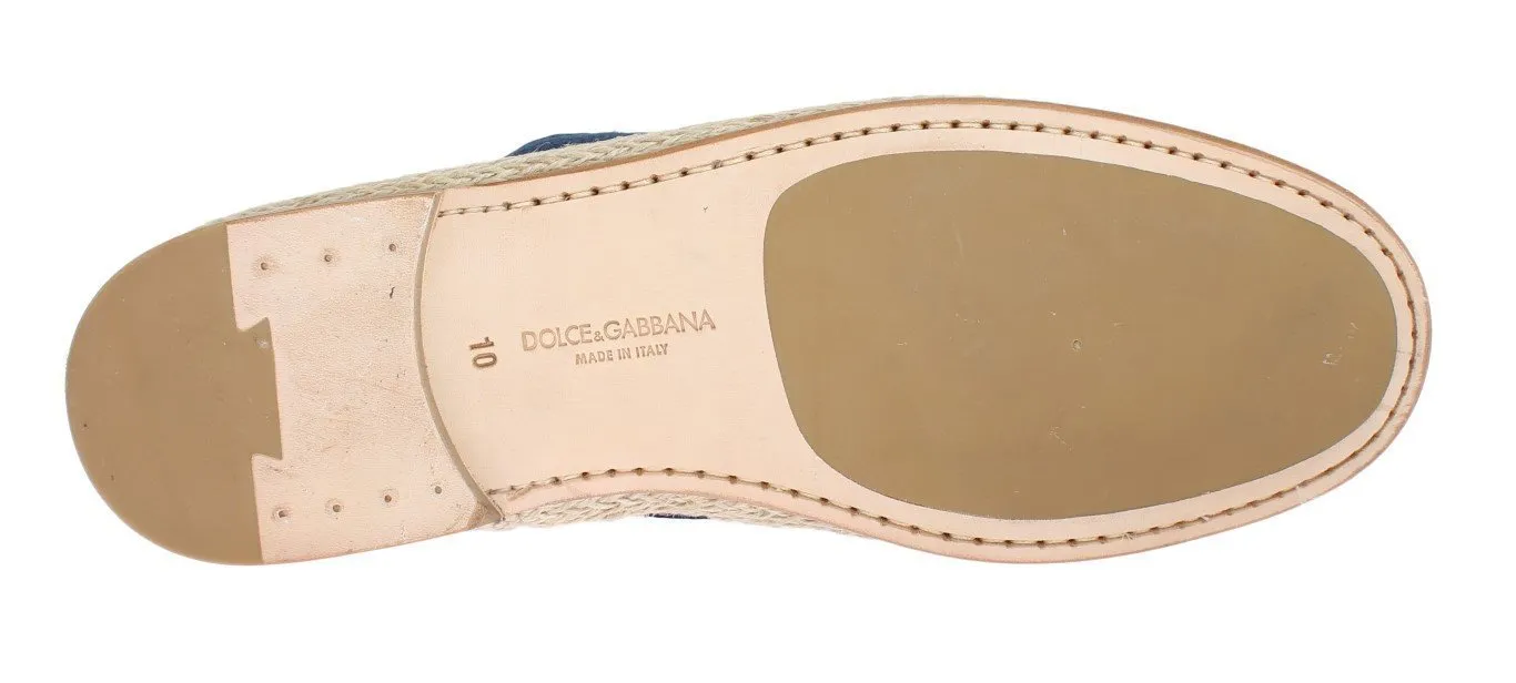 Blue Denim Cotton Loafers