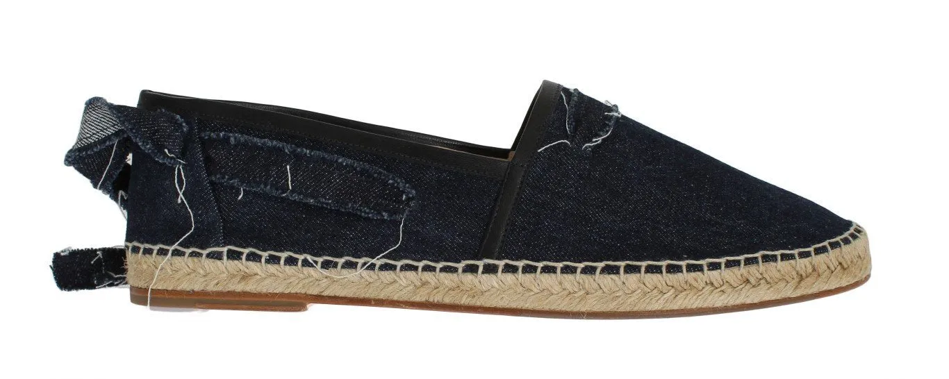 Blue Denim Strap Loafers Espadrilles