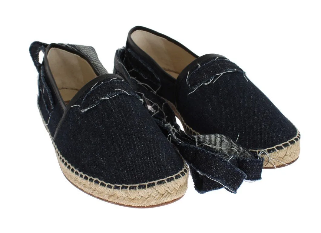 Blue Denim Strap Loafers Espadrilles