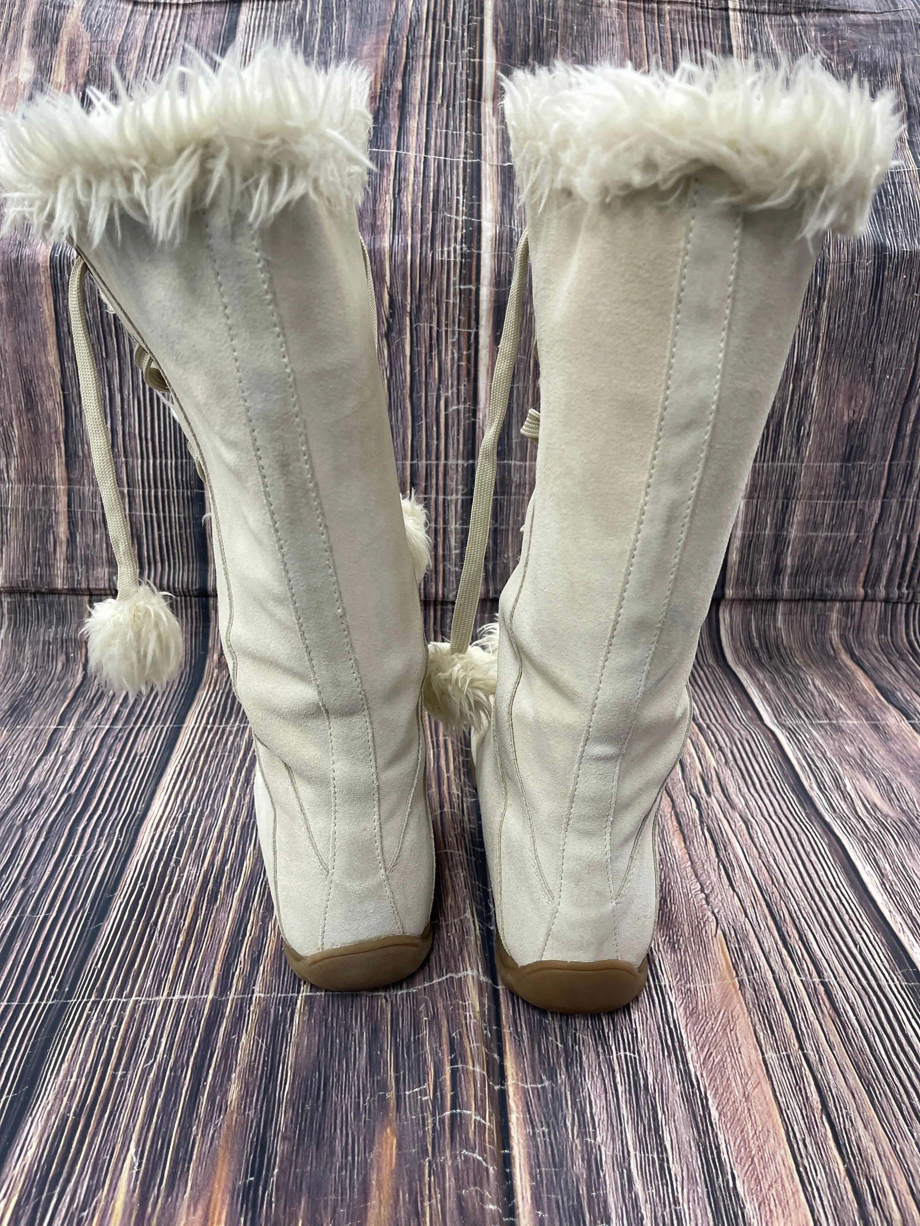 Boots Mid-calf Flats By Sporto In Cream, Size: 10