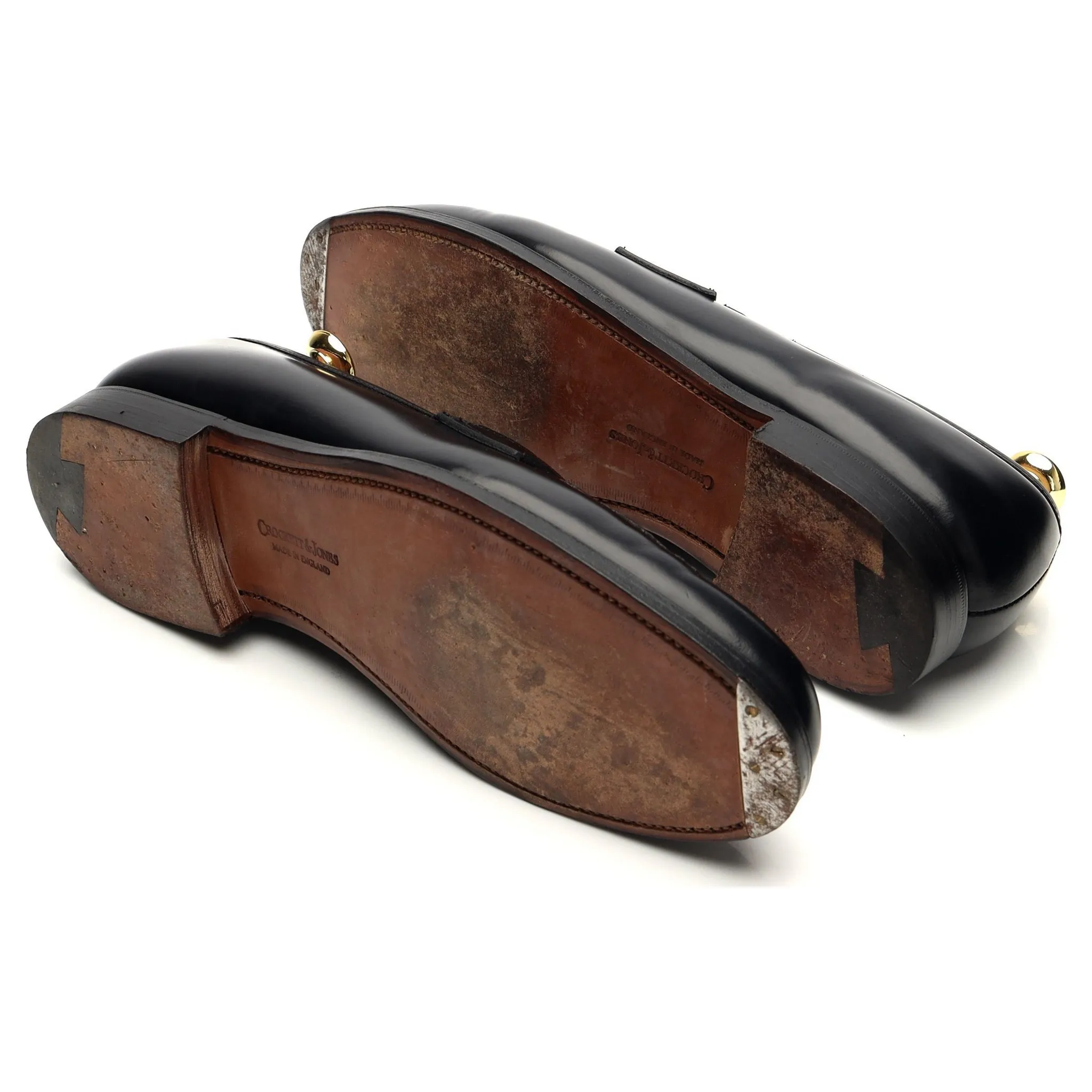 'Boston' Black Leather Loafers UK 7 E