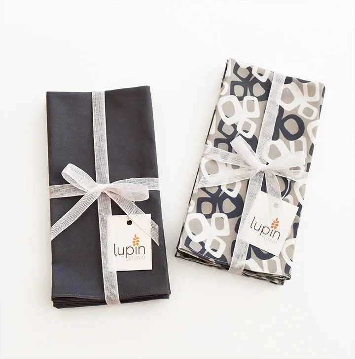 Bow Kona Cotton Napkin (20x20) – Ink (Set of 4)