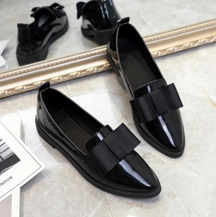 Bowtie Loafers Ballet Pointed Toe Flats