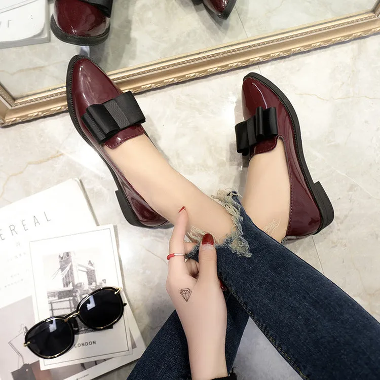 Bowtie Loafers Ballet Pointed Toe Flats