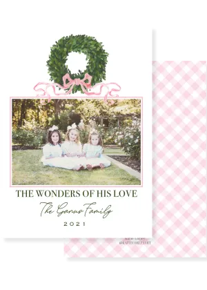 Boxwood Wreath with Pink Bow