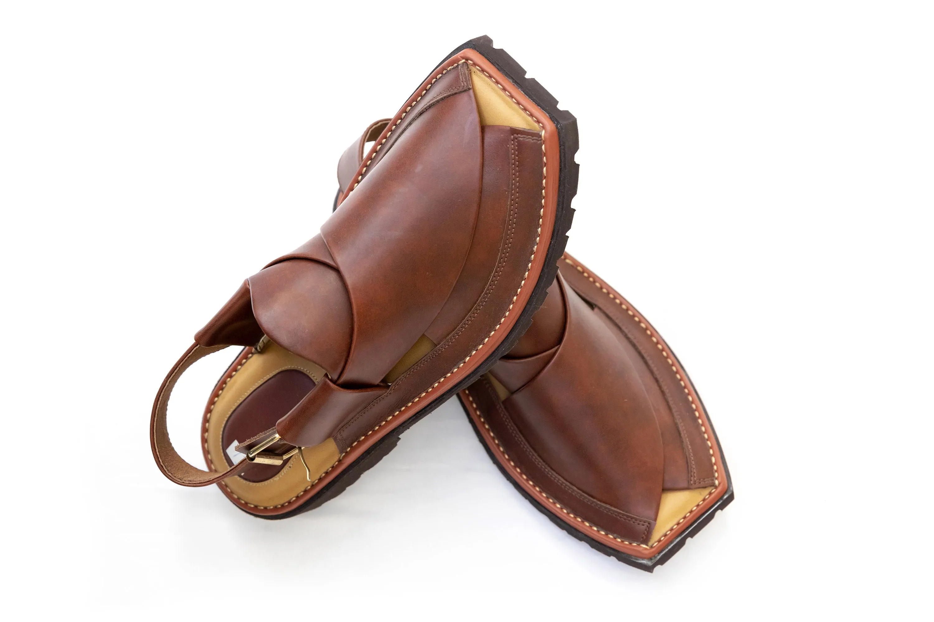 Brown Leather - Peshawari Sandals - Men's