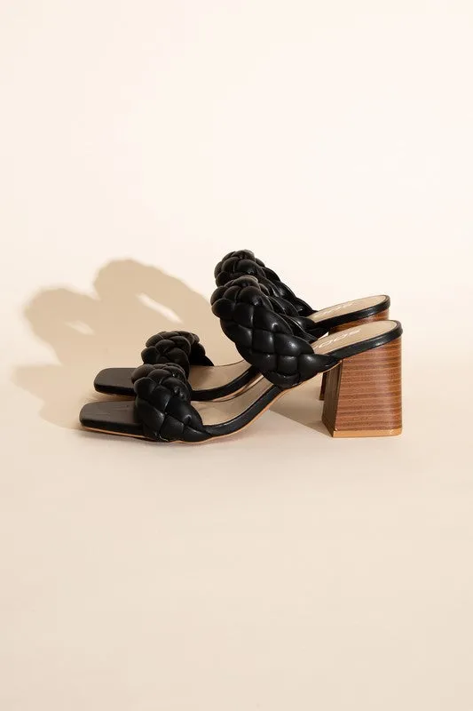 BUGGY-S BRAIDED STRAP MULE HEELS