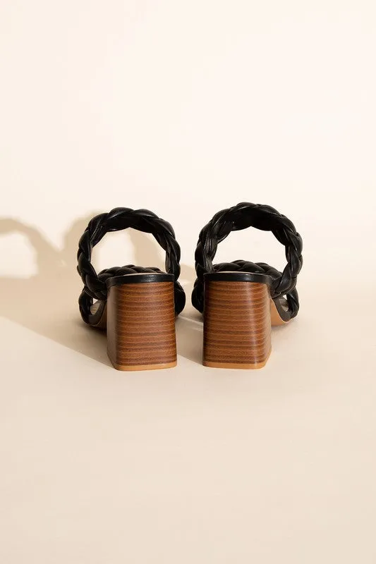 BUGGY-S BRAIDED STRAP MULE HEELS