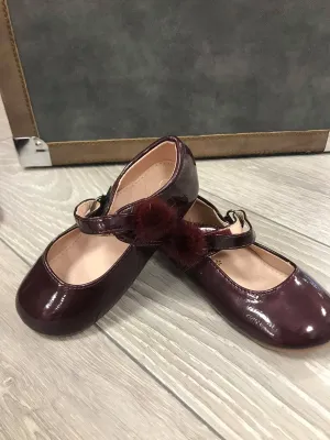 Burgundy Side Pom Shoes