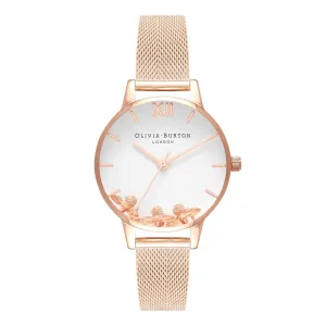 Busy Bees Midi Dial Rose Gold Mesh Watch