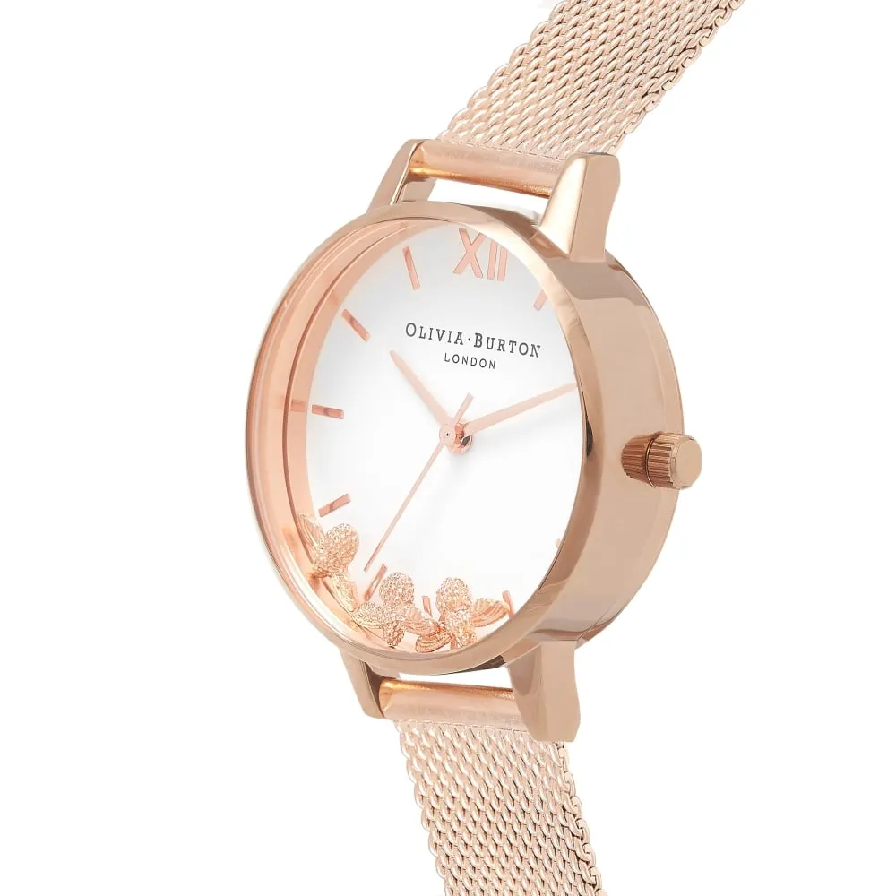 Busy Bees Midi Dial Rose Gold Mesh Watch