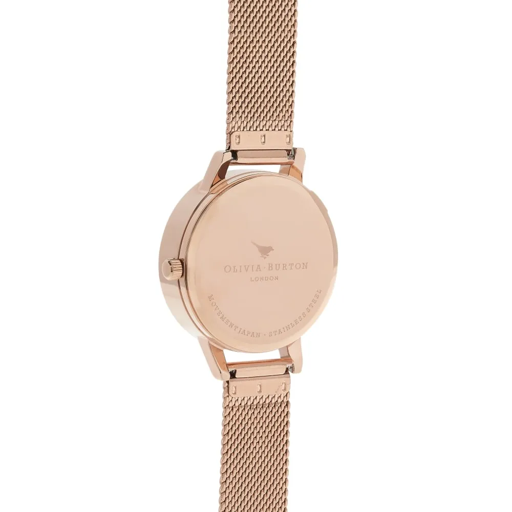 Busy Bees Midi Dial Rose Gold Mesh Watch