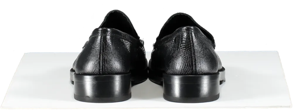 BY FAR Black Rafael Lizard Embossed Leather Loafers UK 5 EU 38 👠