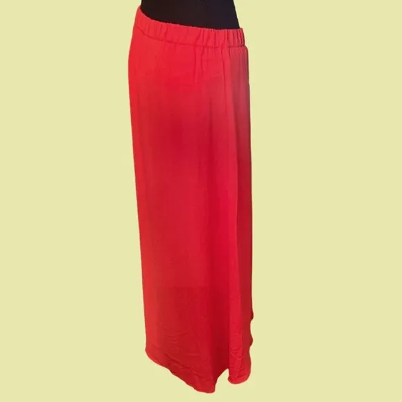 Cache' Red High-Low Hem Maxi Skirt