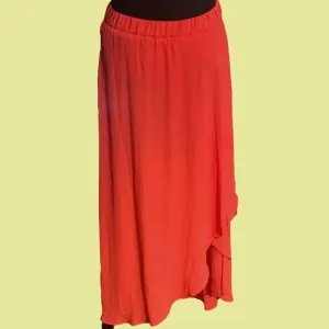 Cache' Red High-Low Hem Maxi Skirt