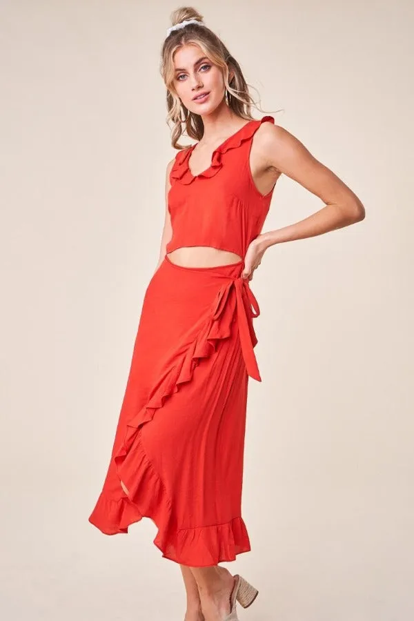 Cali Ruffle Wrap Dress