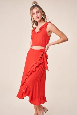 Cali Ruffle Wrap Dress
