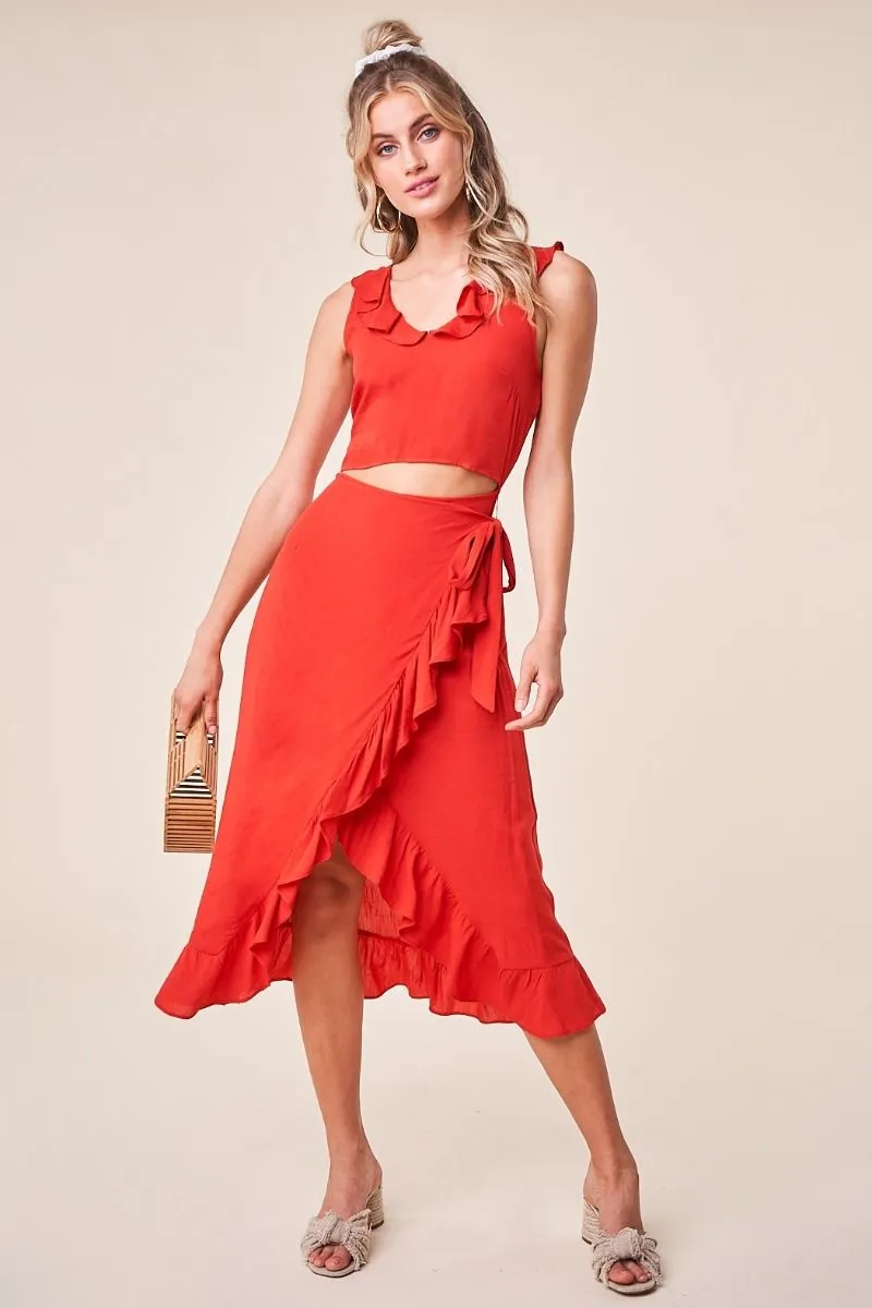 Cali Ruffle Wrap Dress