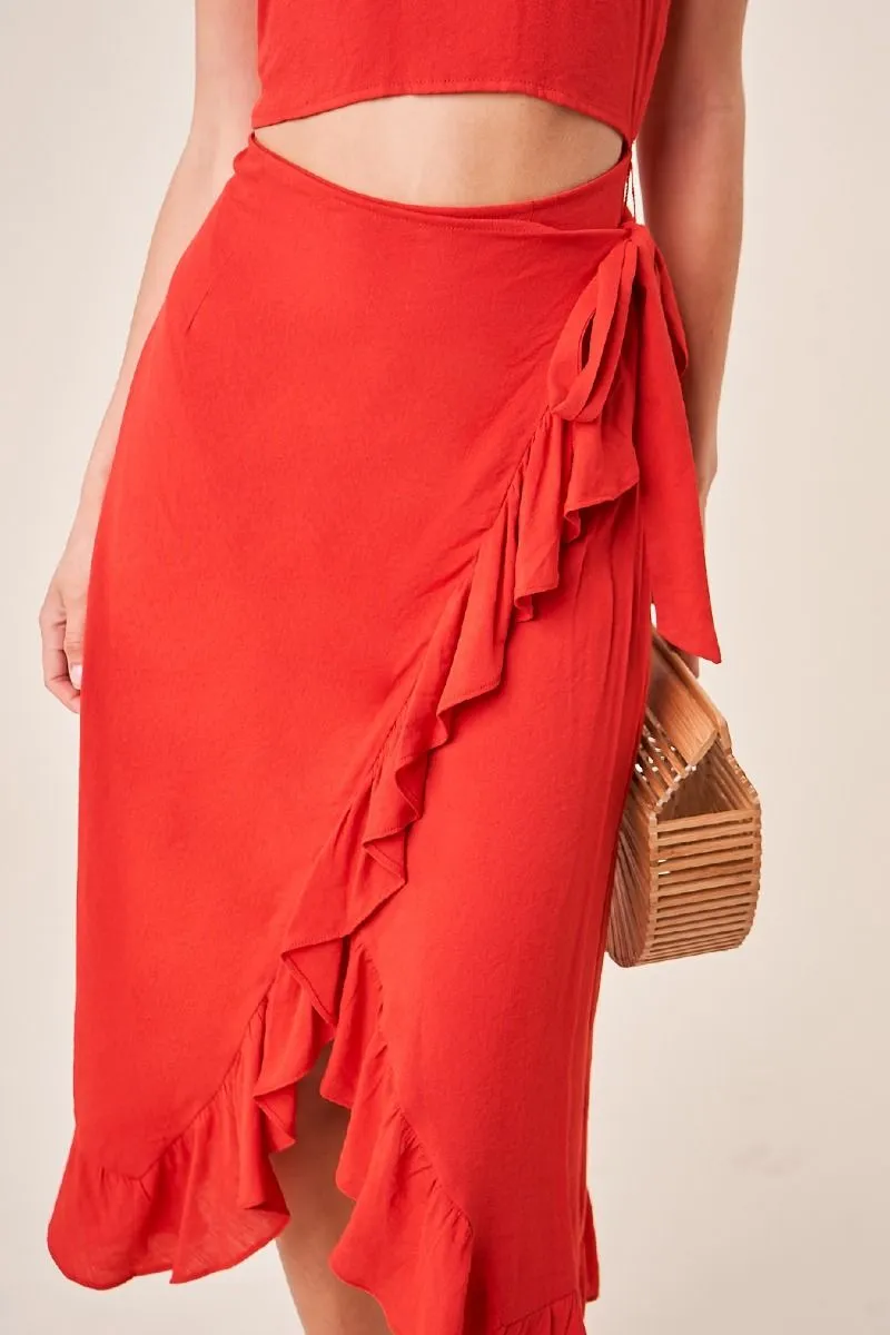 Cali Ruffle Wrap Dress