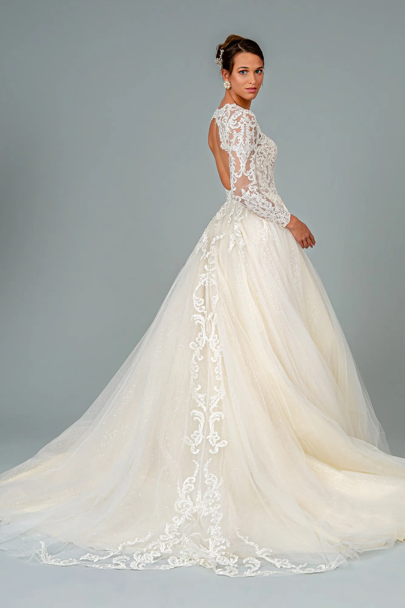 Camille Wedding Dress Long Sleeve Sweetheart Neckline Bridal Gown 2601804HER