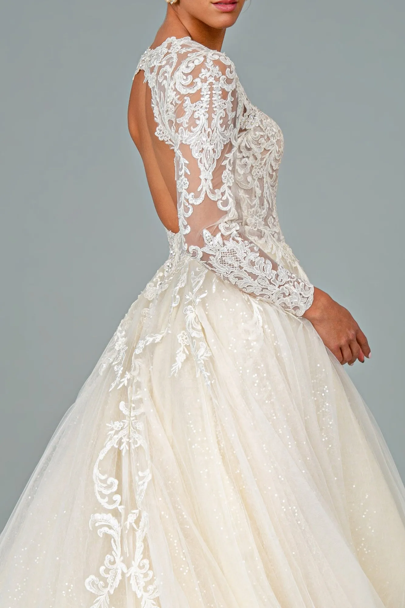 Camille Wedding Dress Long Sleeve Sweetheart Neckline Bridal Gown 2601804HER