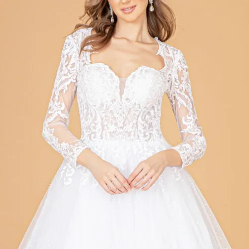 Camille Wedding Dress Long Sleeve Sweetheart Neckline Bridal Gown 2601804HER