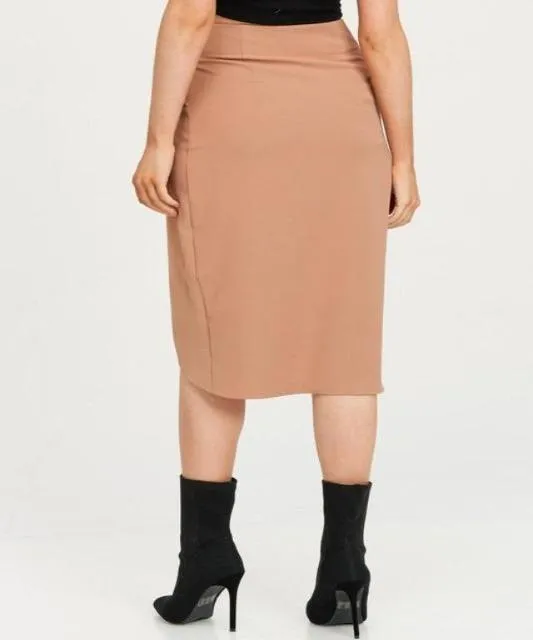 Candace Wrap Midi Skirt - Taupe