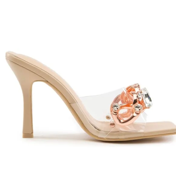 Cape Robbin Women's Brekken Clear Strap Heels
