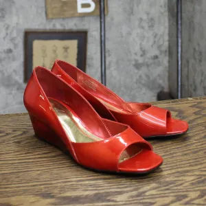Carlos by Carlos Santana Womens Vintage See Through Wedge Heels Red 6M