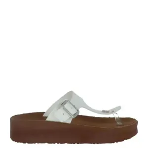 Carrera Women Slippers White with Buckle Bow