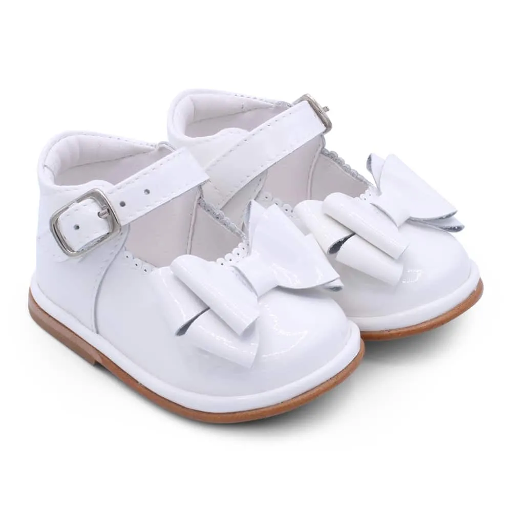 'Catia' Girls White Patent Bar Shoes