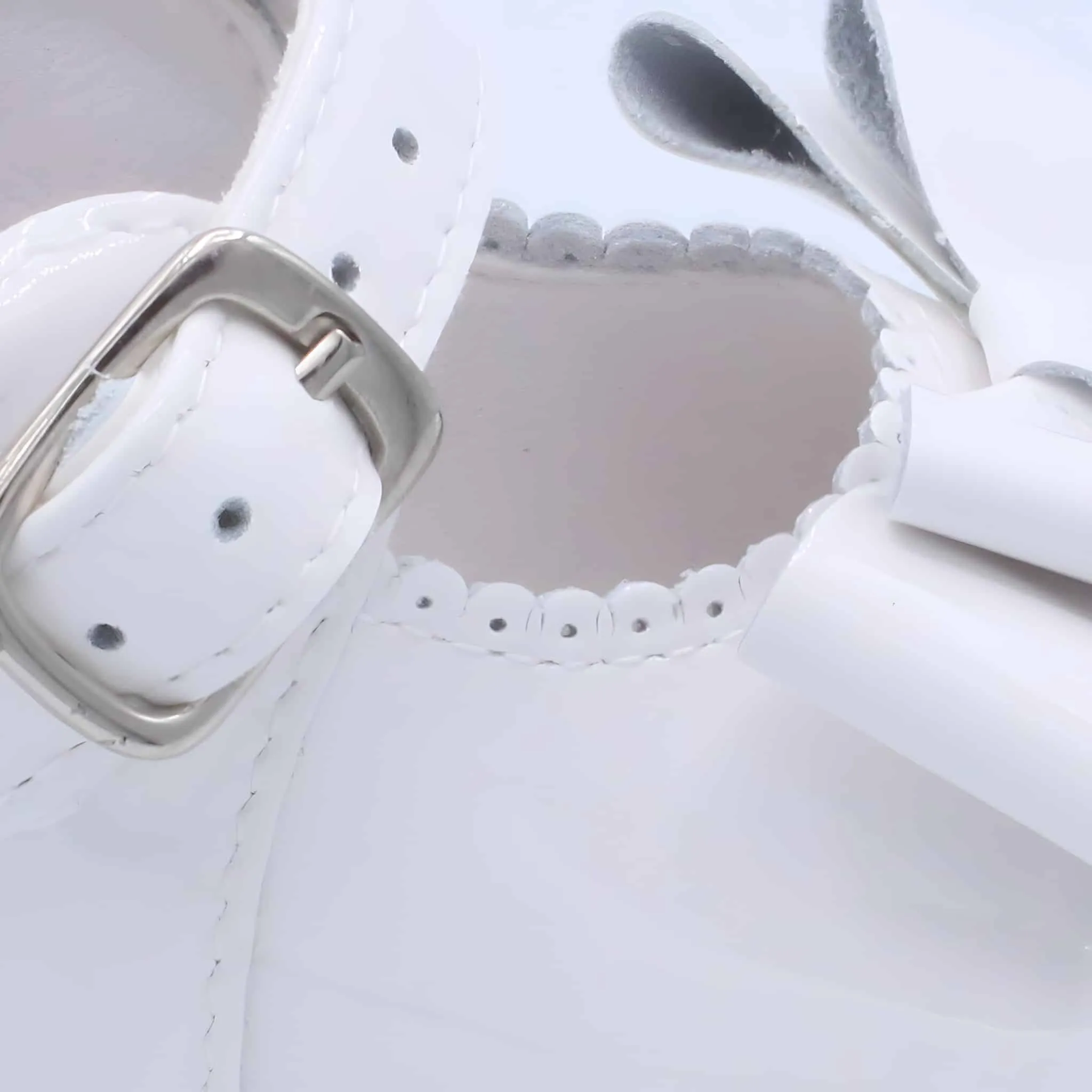 'Catia' Girls White Patent Bar Shoes