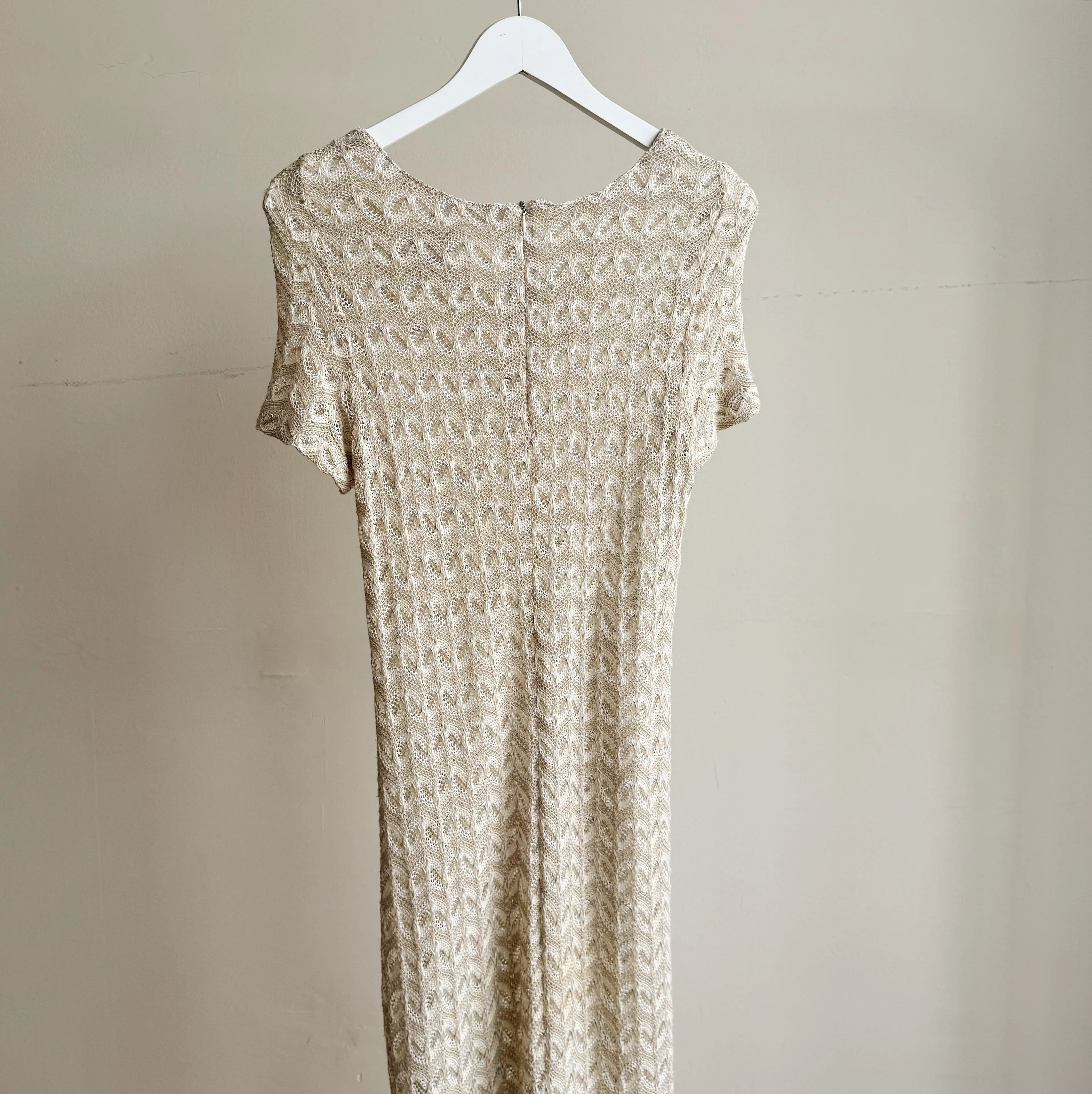 Champagne Loose Knit Midi Dress