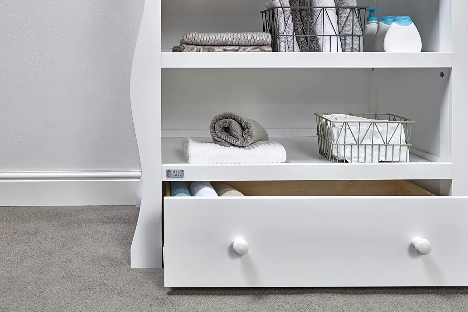 Chest of drawers | Open Baby Changing Unit with Drawer | Willow Collection | White