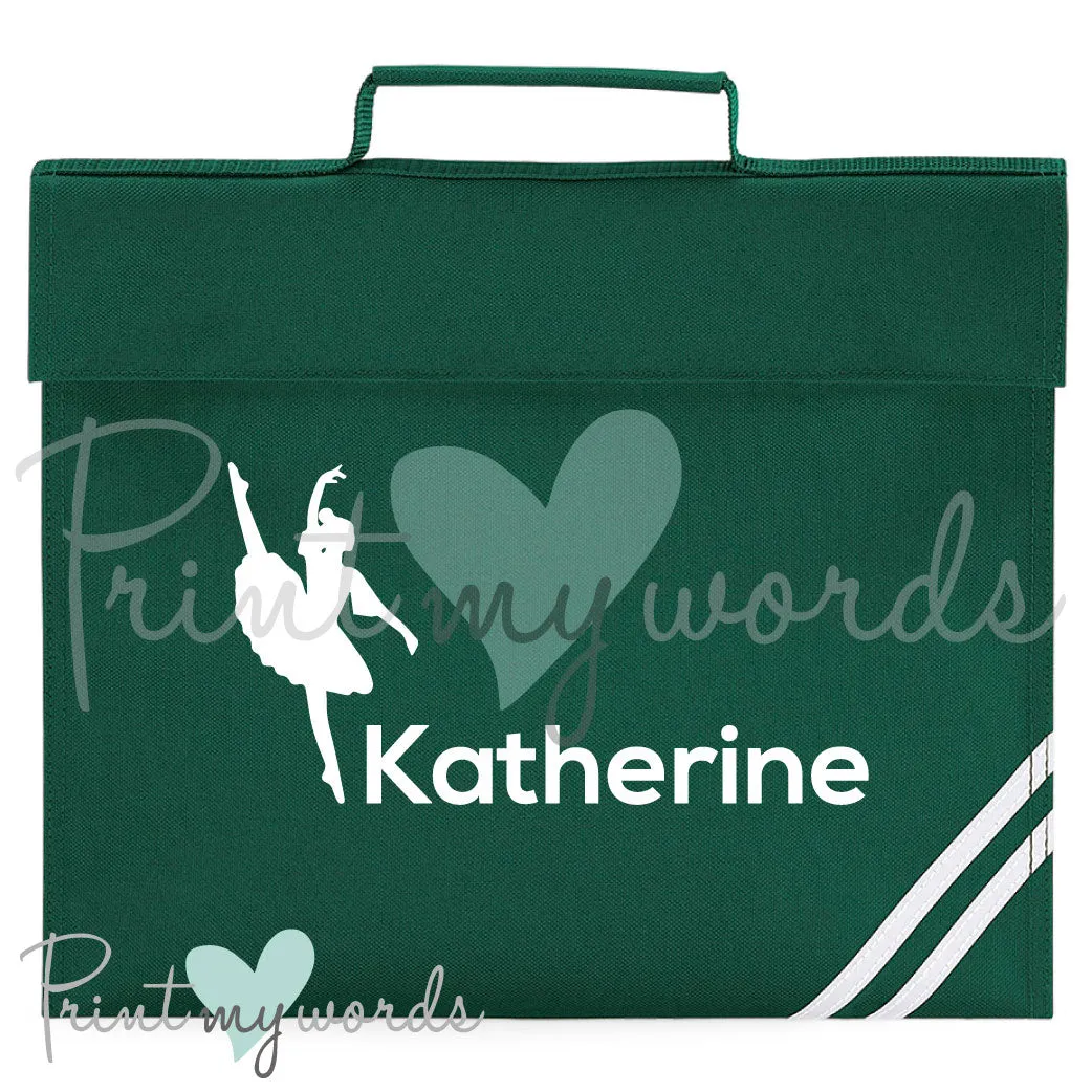 Children's Personalised Ballet Dancer School Book Bag