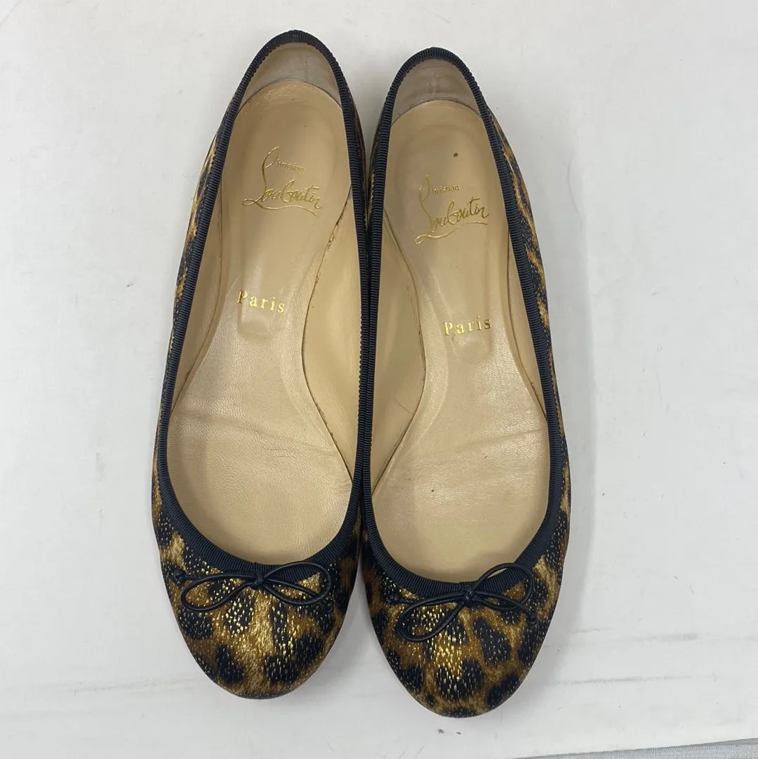 Christian Louboutin Leopard Chunky Heeled Flat