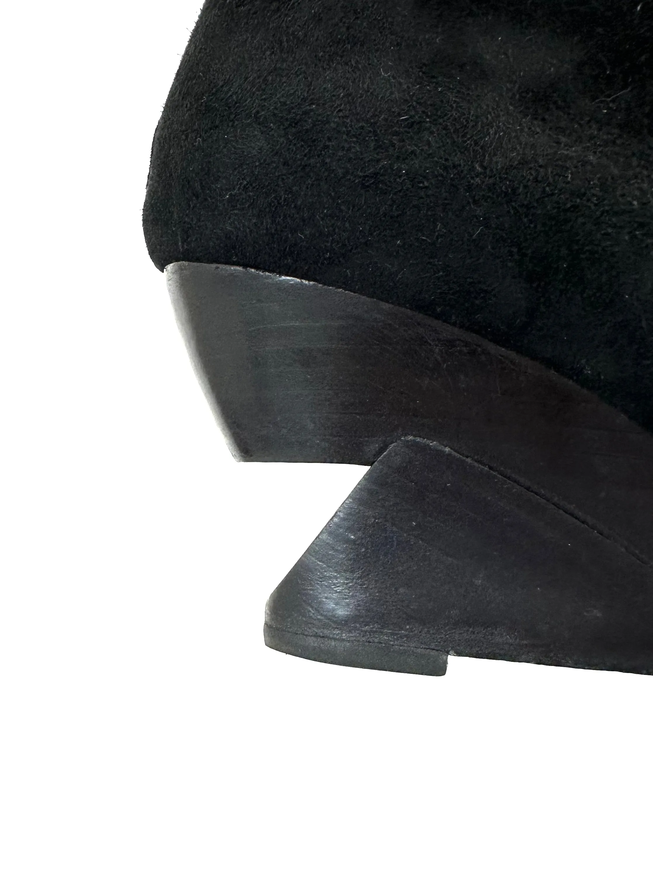 Christian Louboutin Suede Cutout Wedge Boots