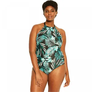 Clean Water Women's Plus Size High Neck One Piece Swimsuit