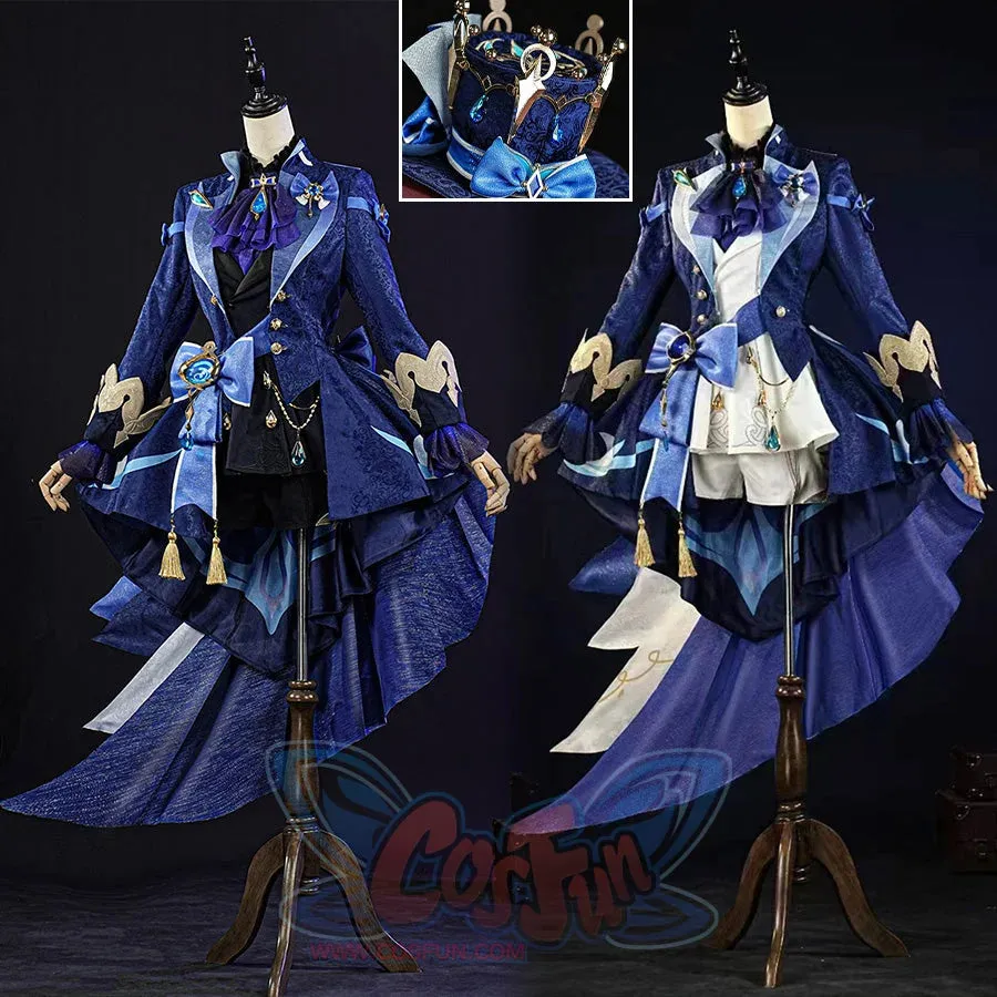 【CLEARANCE】Genshin Impact Black/White Furina Hydro Archon Cosplay Costume C08735  AAA