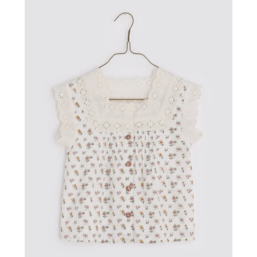 Clementine blouse-cross stitch rose floral