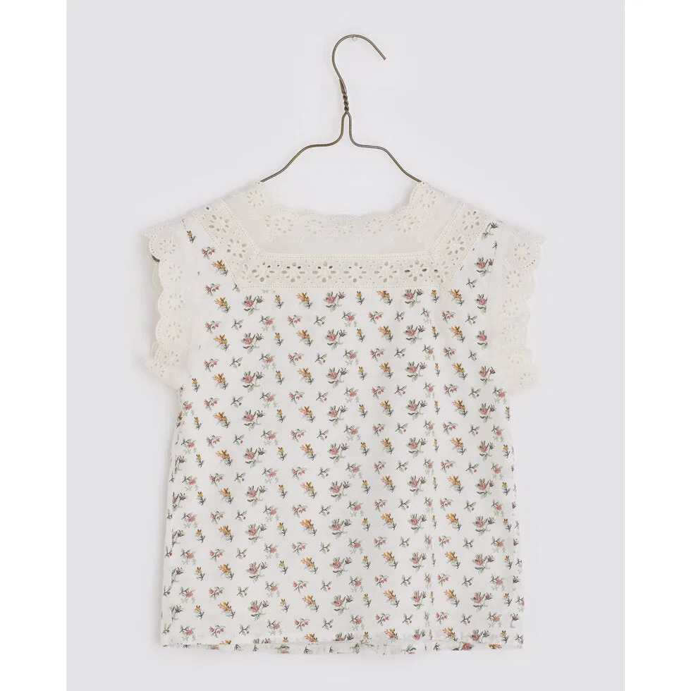 Clementine blouse-cross stitch rose floral